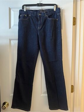 Lauren Ralph Lauren Dark Blue Women's Modern Slim Straight-Leg Jeans 10